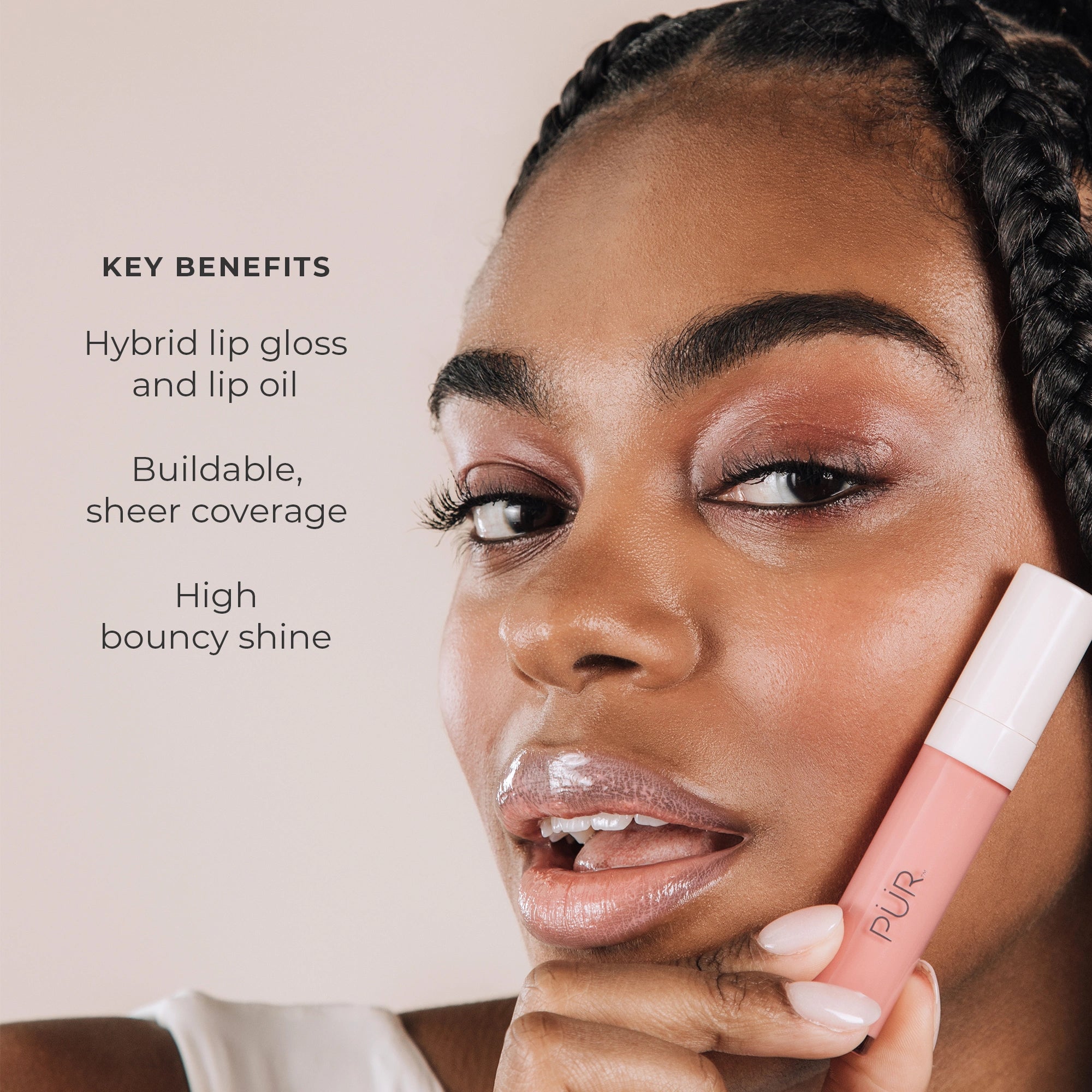 Glossy Lip Tint Key Benefits: Hybrid Lip gloss/oil - buildable - High shine