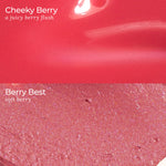 PÜR x butter LONDON Blush Crush - Cheeky Berry Nail Blush and Berry Best Silky Tint swatches