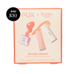PÜR x butter LONDON Blush Crush (Peach) kit packaging with price tag on a white background