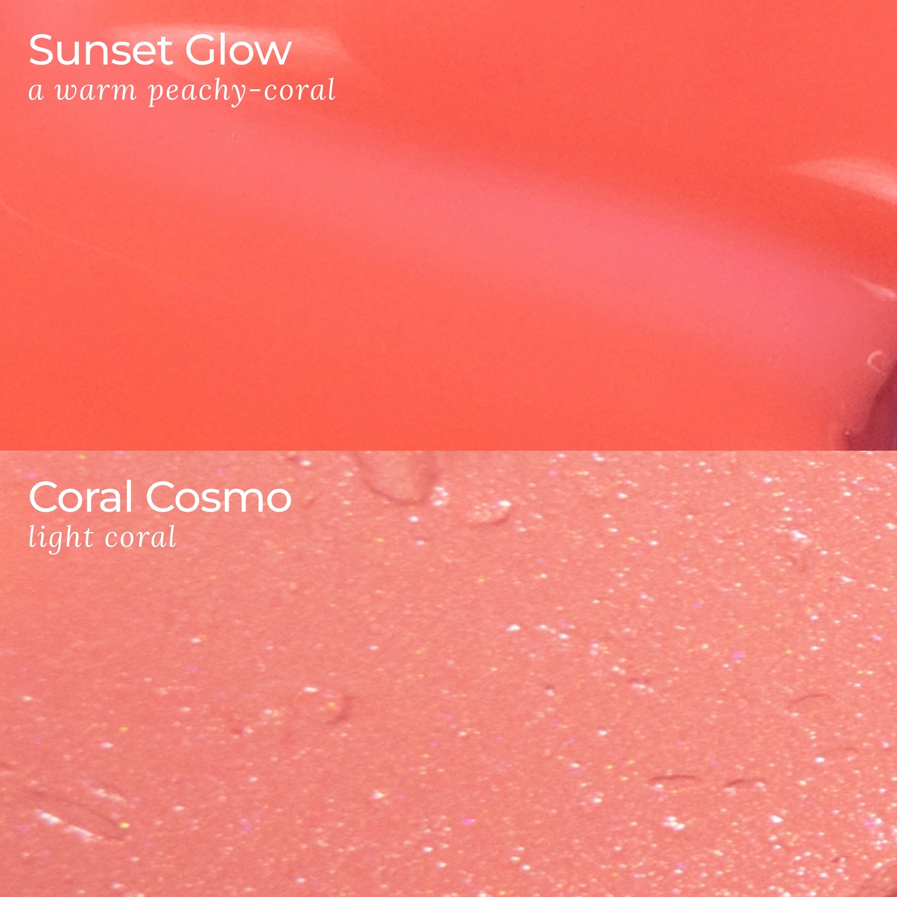 PÜR x butter LONDON Blush Crush - Sunset Glow Nail Blush and Coral Cosmo Silky Tint swatches