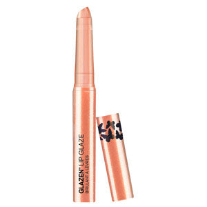 Gold Dust Glazen Lip Glaze champagne shimmer lip gloss with peachy tint and built in brush