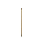 Wood cuticle pusher with beveled edge and pointed tip